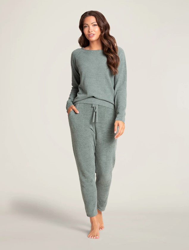 Barefoot Dreams CozyChic Everyday Pants Loungewear in Agave Green at Wrapsody