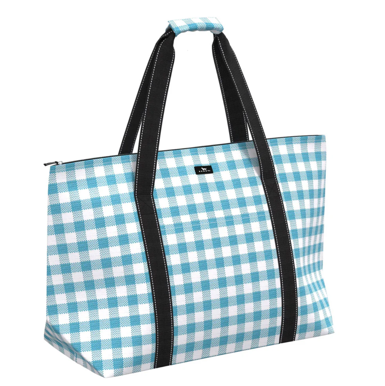 Scout On Holiday Tote Totes in Pool Check at Wrapsody