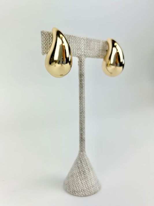 Teardrop 1" Gold Earrings Earrings in  at Wrapsody