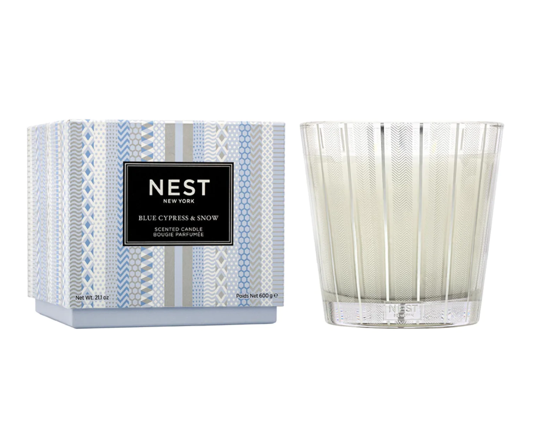 Nest 3-Wick Candle 21.1oz Candles in Blue Cypress & Snow at Wrapsody