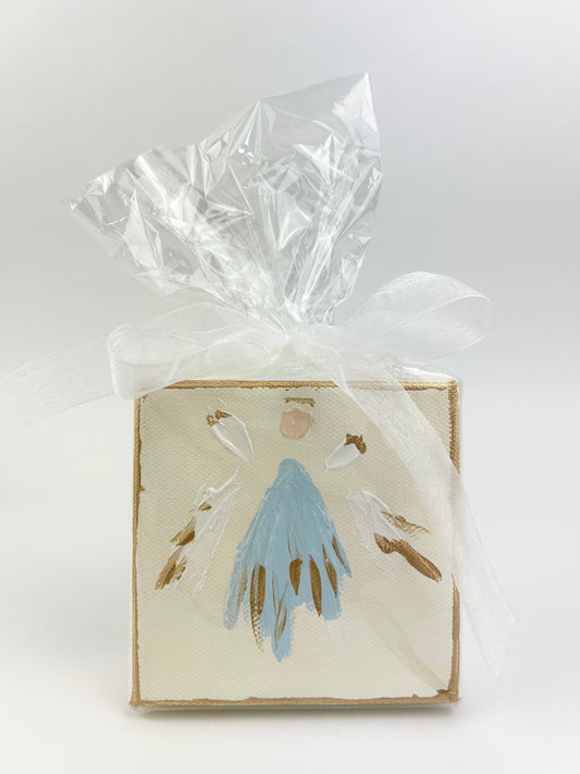 Angel Canvas Home Decor in Cream/Blue at Wrapsody