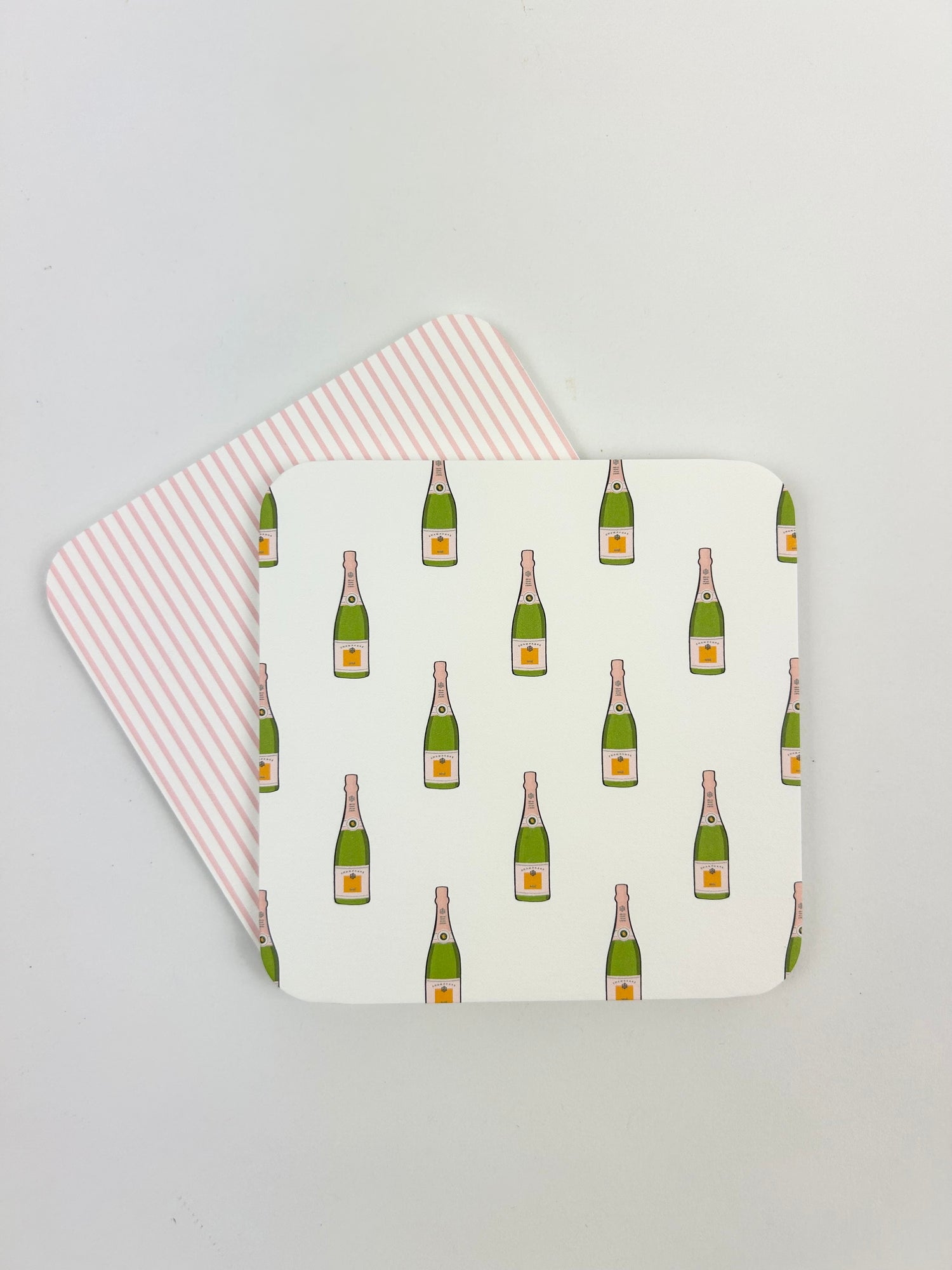 Pink Champagne Coaster Set Barware in  at Wrapsody
