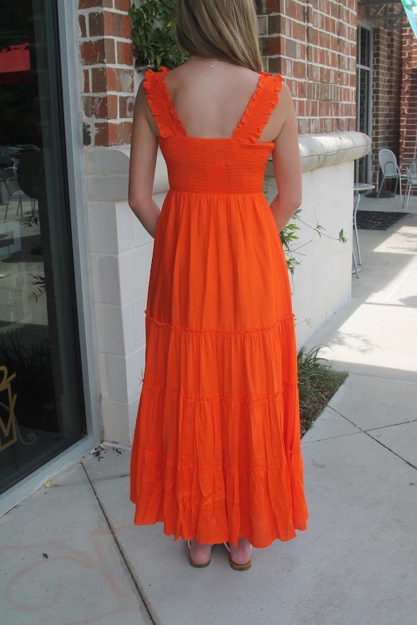 Orange as the Sky Midi Dress Dresses in  at Wrapsody