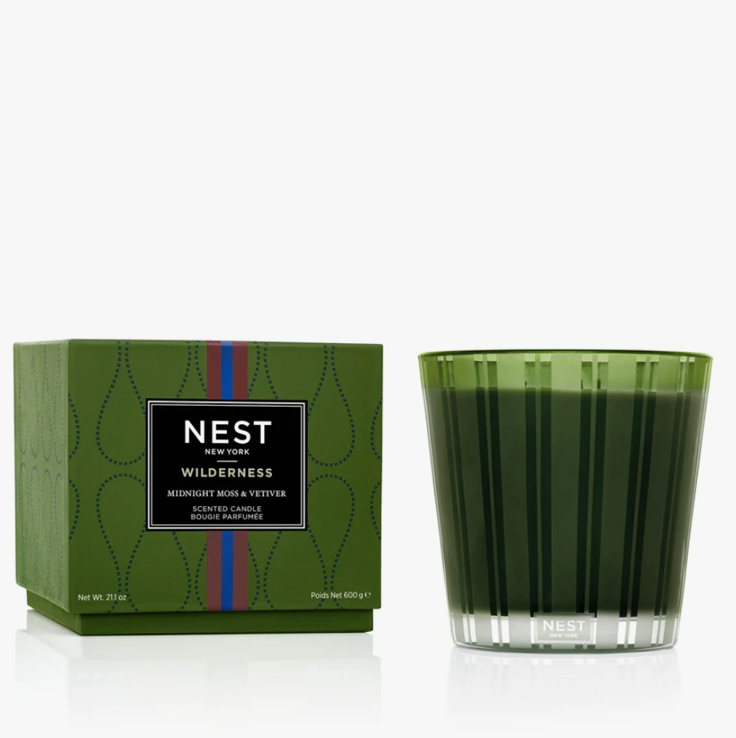Nest 3-Wick Candle 21.1oz Candles in Moss & Vetiver at Wrapsody