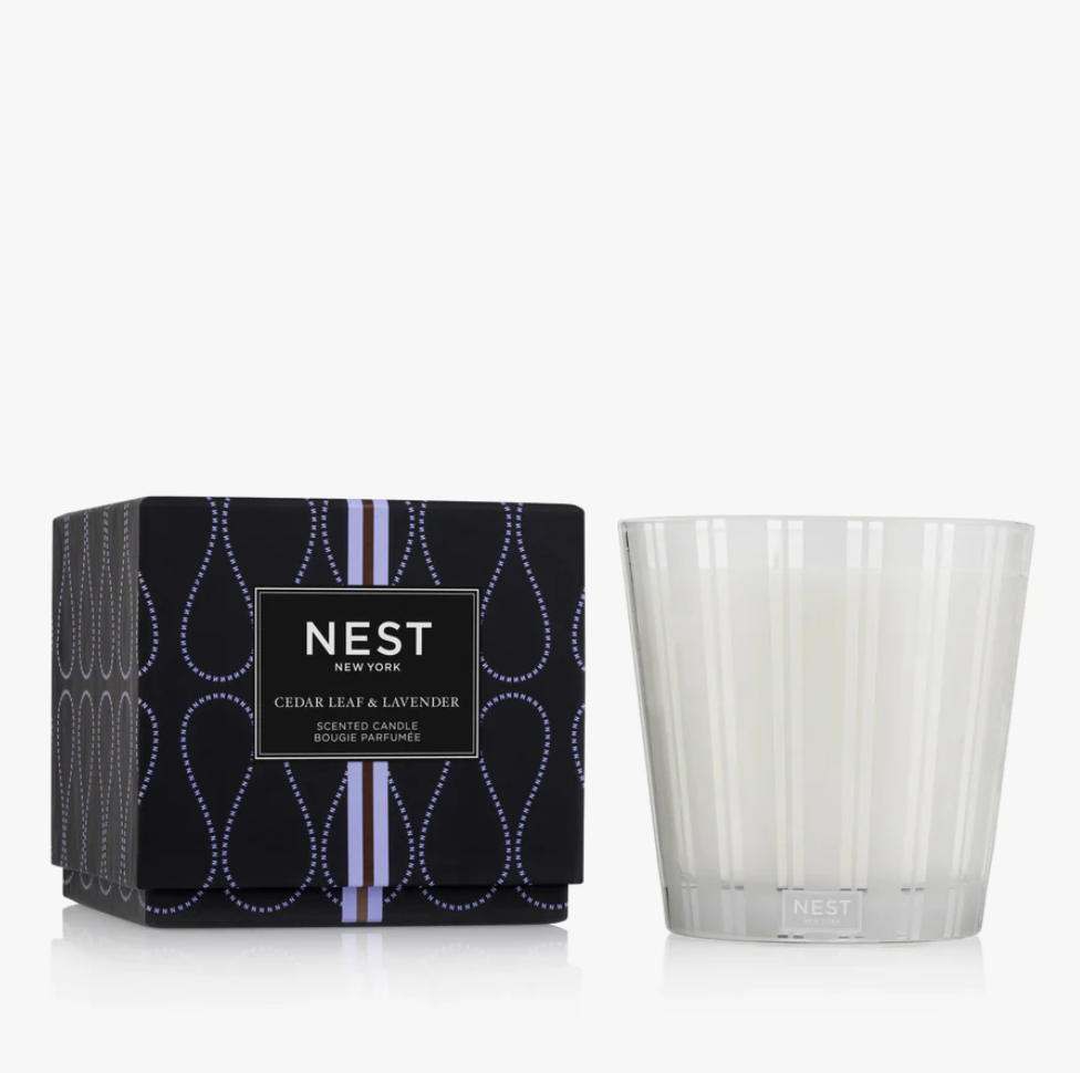 Nest 3-Wick Candle 21.1oz Candles in Cedarleaf & Lavender at Wrapsody