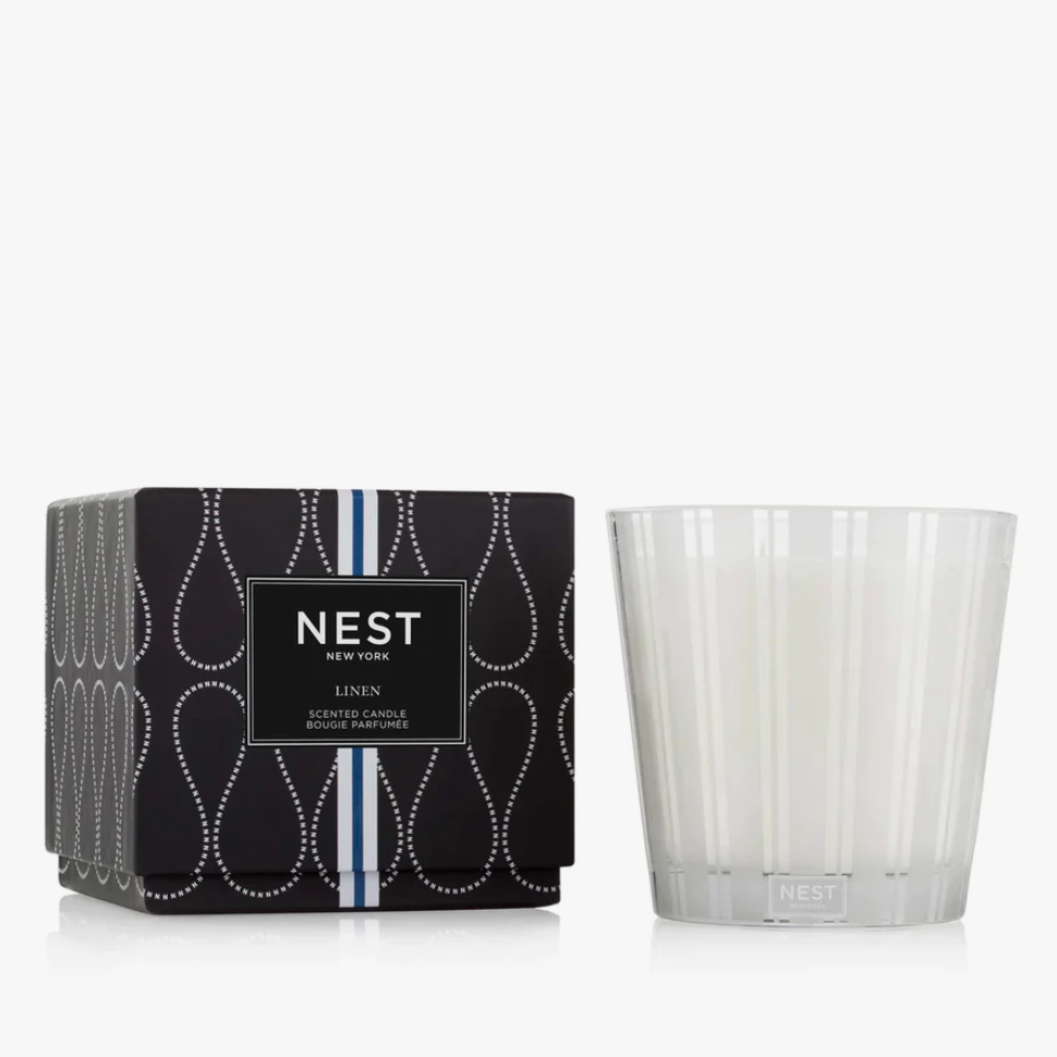Nest 3-Wick Candle 21.1oz Candles in Linen at Wrapsody