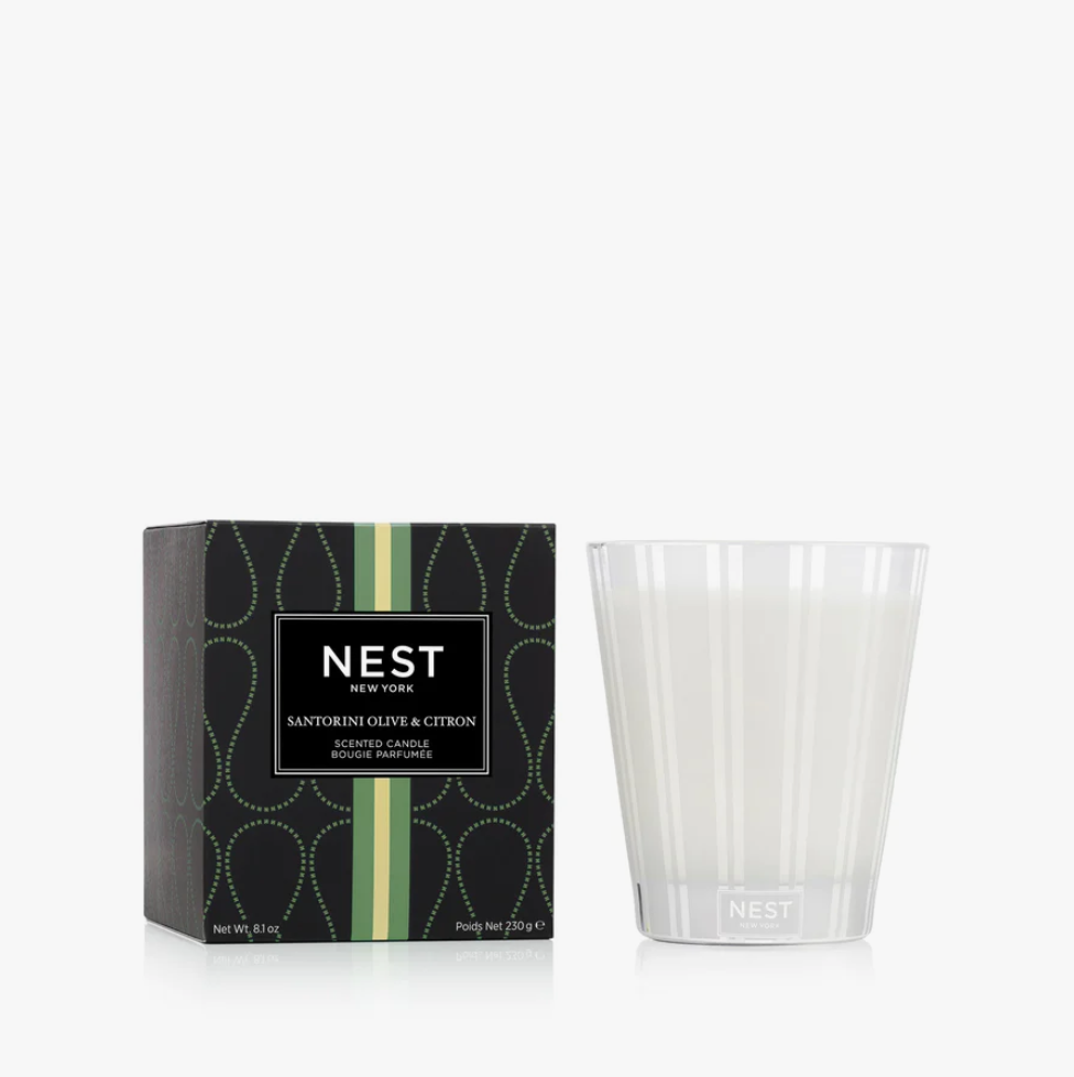 Nest Classic Candle 8.1oz Candles in Santorini Olive & Citron at Wrapsody