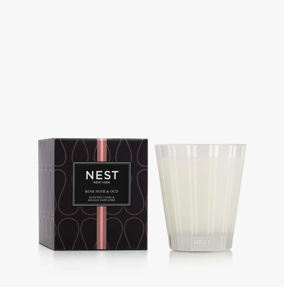 Nest Classic Candle 8.1oz Candles in Rose Noir & Oud at Wrapsody