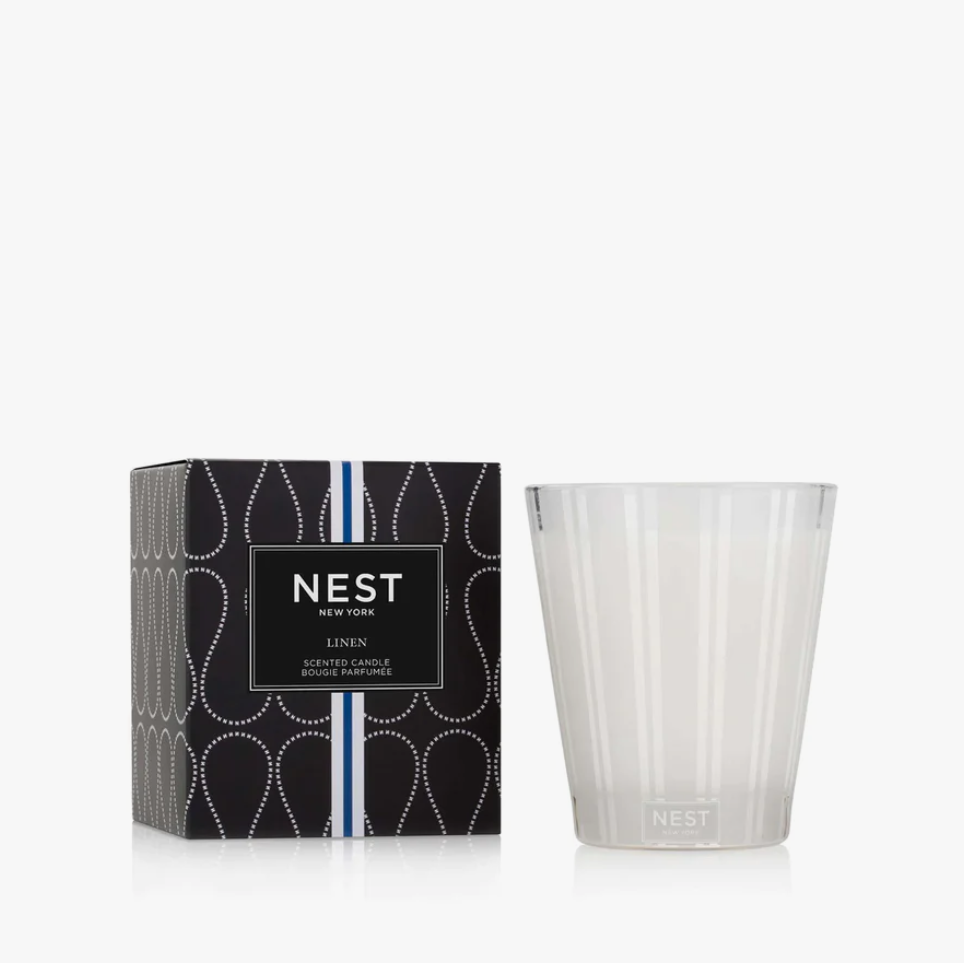 Nest Classic Candle 8.1oz Candles in Linen at Wrapsody