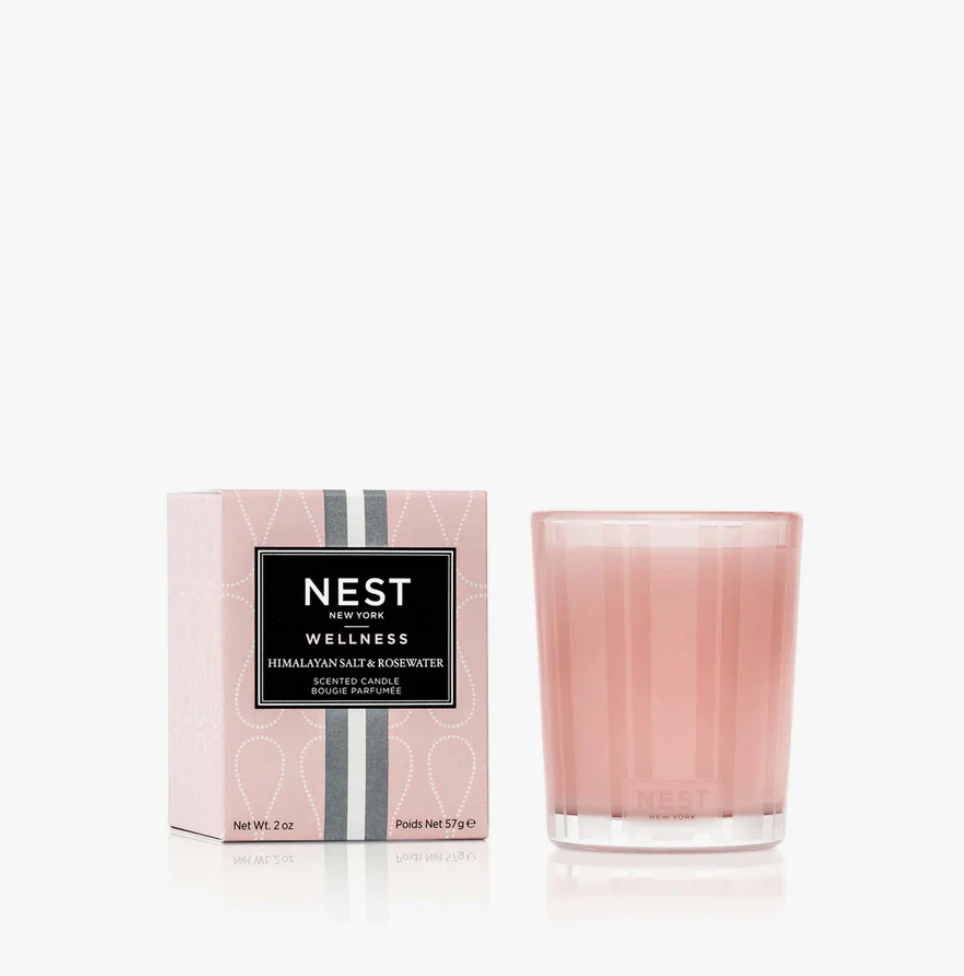 Nest Votive Candle 2oz Candles in Himalayan Salt & Rosewater at Wrapsody