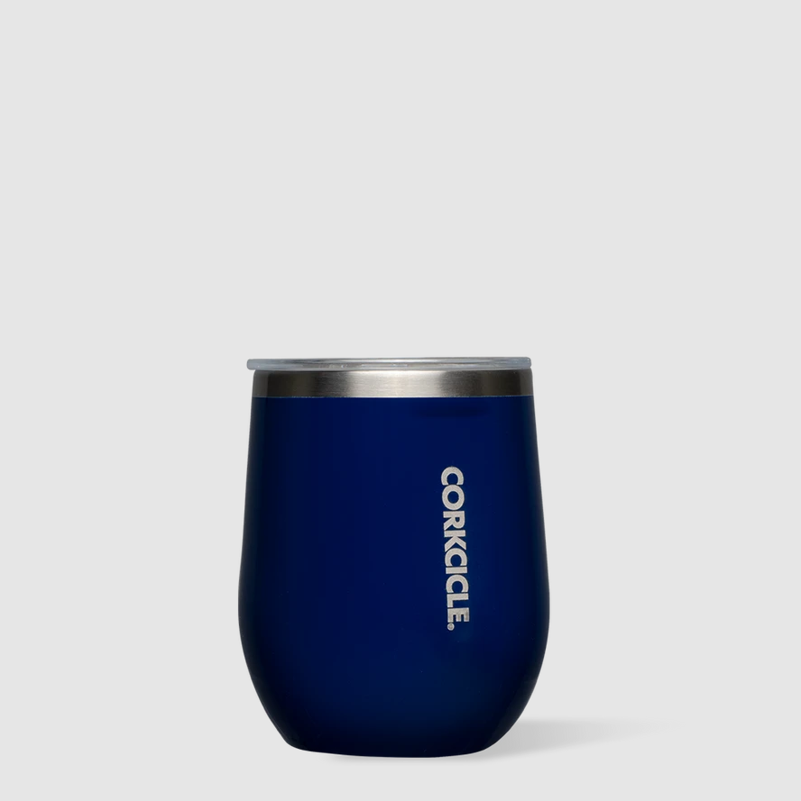Corkcicle Stemless Wine 12oz Drinkware in Gloss Midnight Navy at Wrapsody