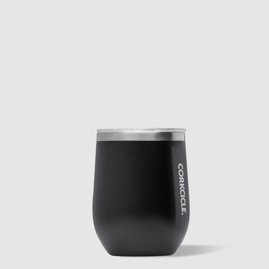 Corkcicle Stemless Wine 12oz Drinkware in Matte Black at Wrapsody