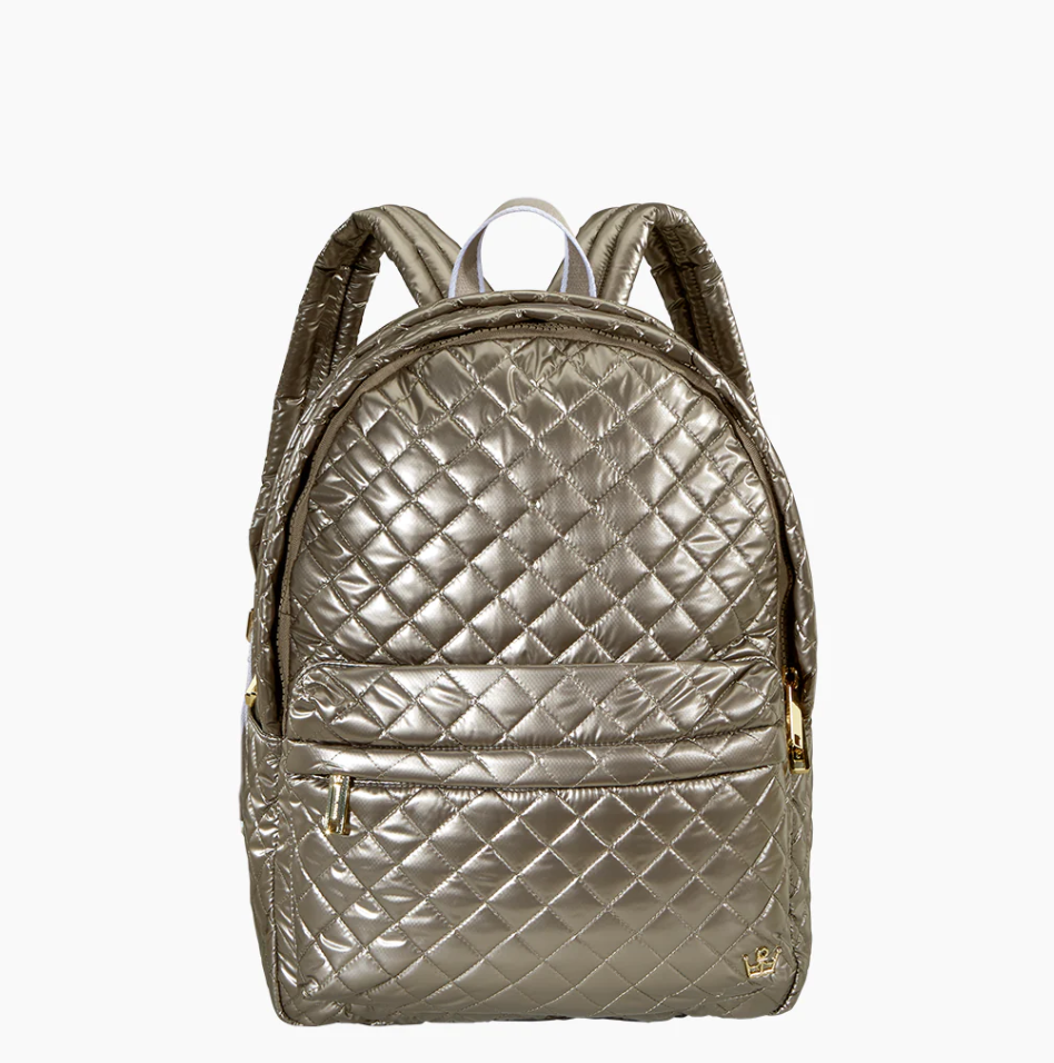 Oliver Thomas Wingwoman Laptop Backpack Backpacks in Mod Taupe Metallic at Wrapsody