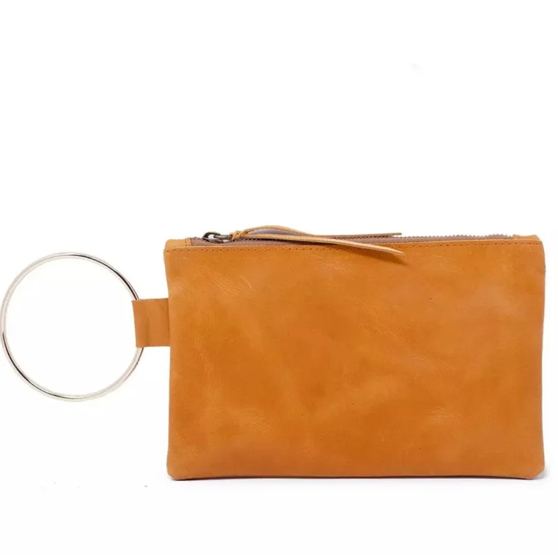 Able Fozi Wristlet Cognac Clutches in  at Wrapsody