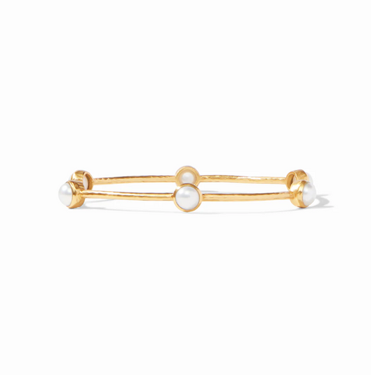 Julie Vos Milano Luxe Bangle Bracelets in Pearl at Wrapsody