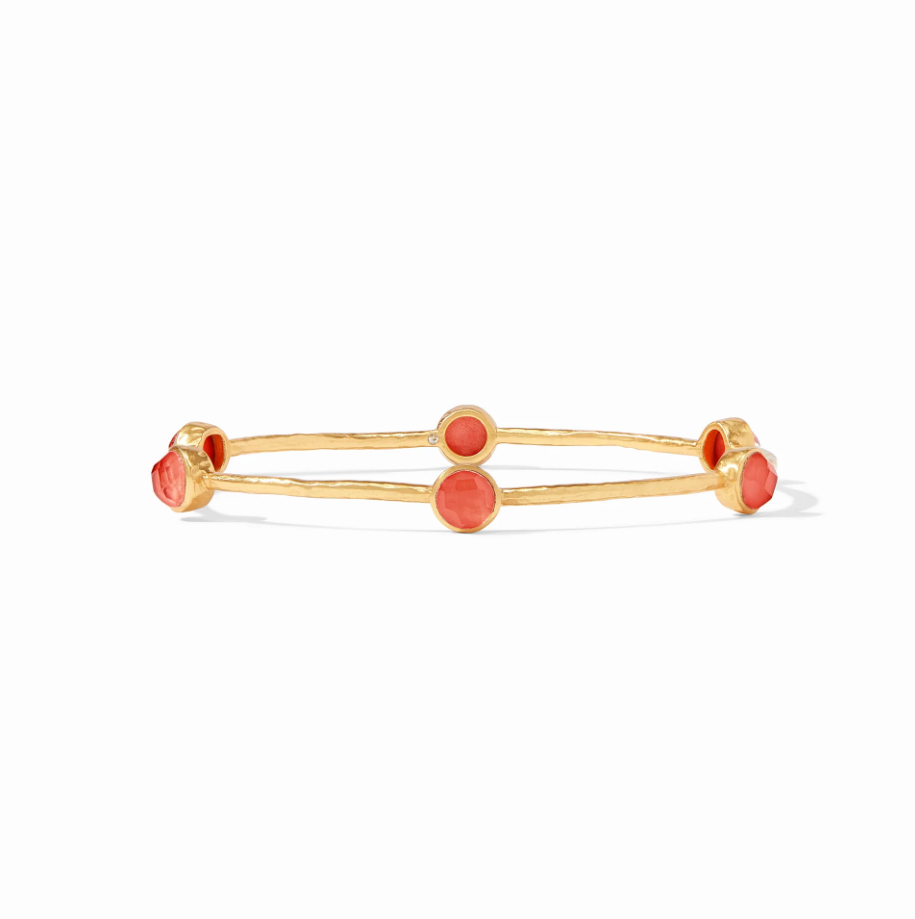 Julie Vos Milano Luxe Bangle Bracelets in Iridescent Coral at Wrapsody