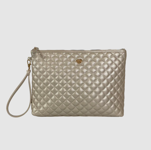 Getaway Litt Makeup Case Travel Accessories in Pearl Quilted at Wrapsody