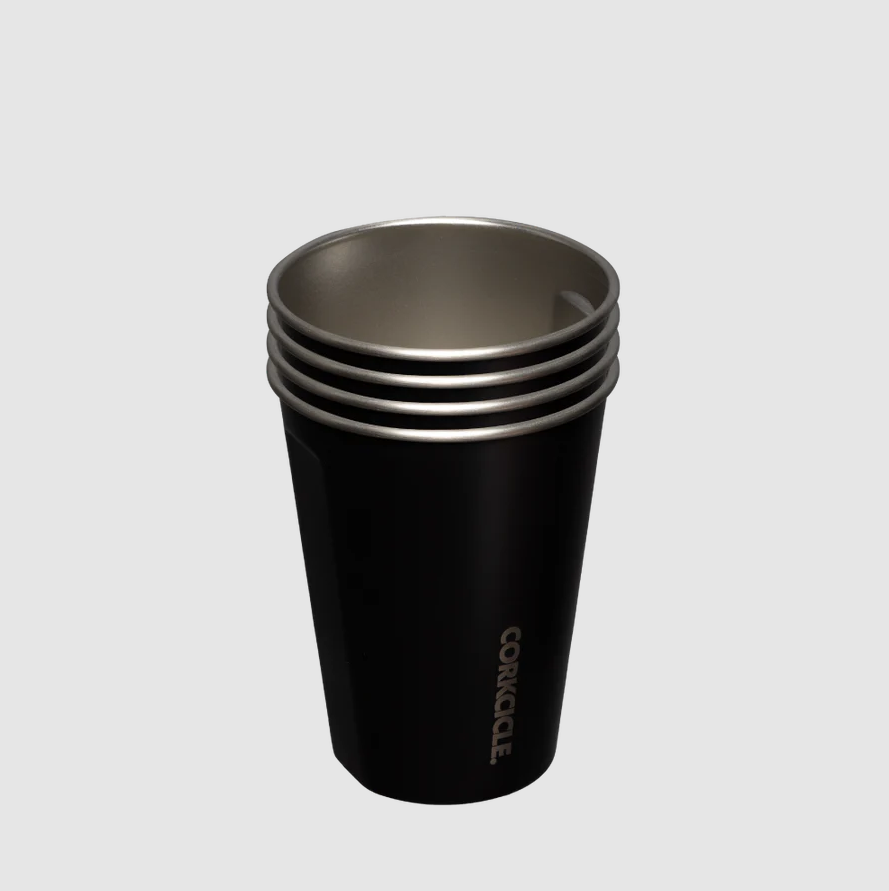 Corkcicle Eco Stacker 4-Pack Drinkware in Matte Black at Wrapsody