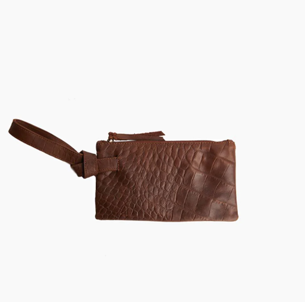 Able Rachel Wristlet Clutches in Choco Croc at Wrapsody