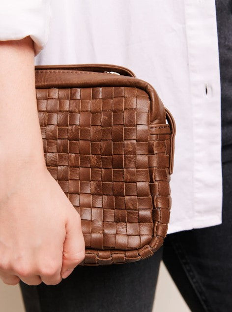 Able Valerie Woven Crossbody Handbags in  at Wrapsody