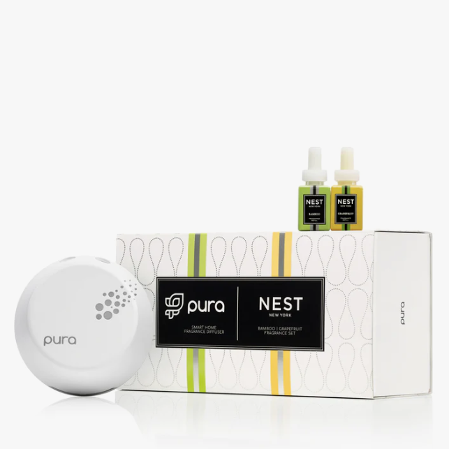 Nest Pura Smart Diffuser Set Scents in Bamboo/Grapefruit at Wrapsody