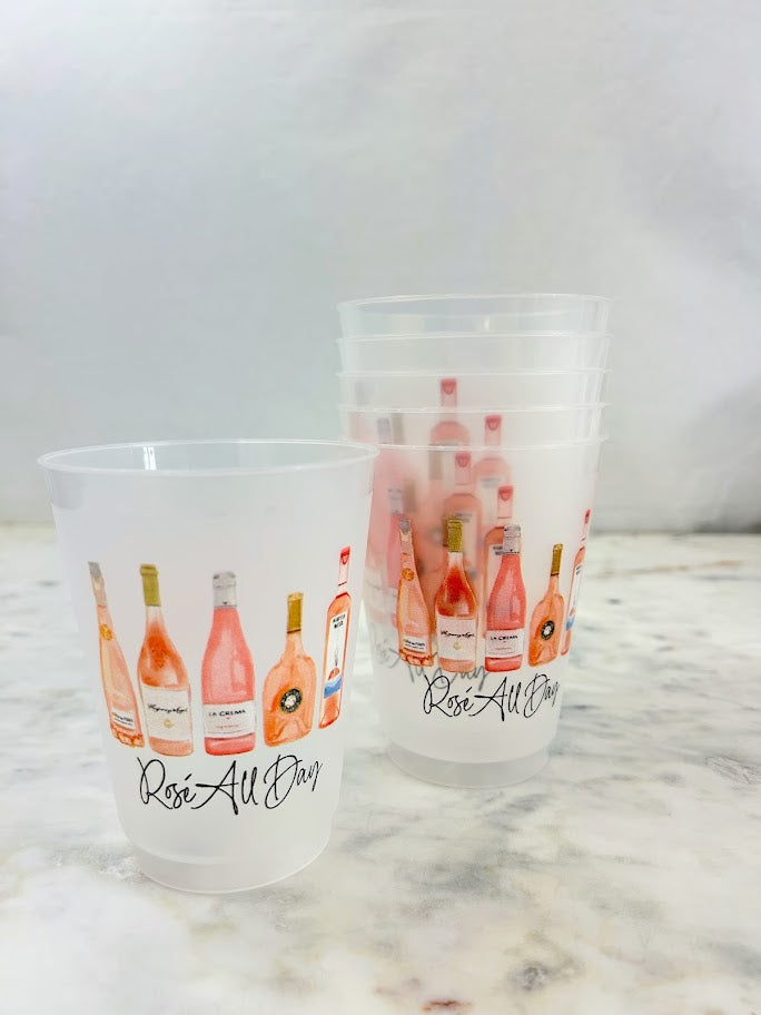 Party Cups Frosted Drinkware in Rose All Day at Wrapsody