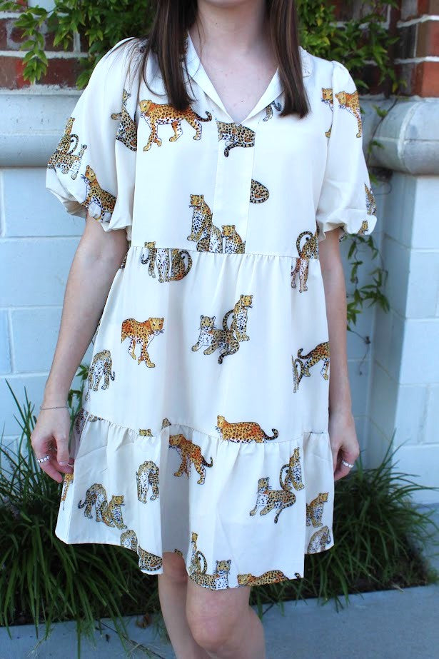 Cheetah Print Dress Dresses in  at Wrapsody
