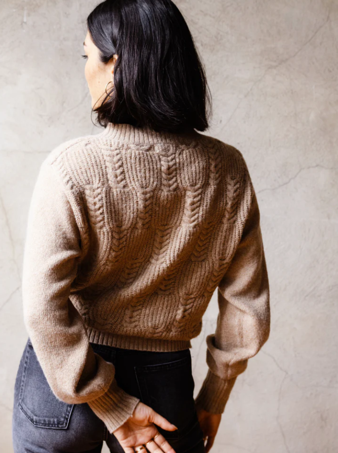 Able Lindsey Sweater in Taupe Sweaters in  at Wrapsody