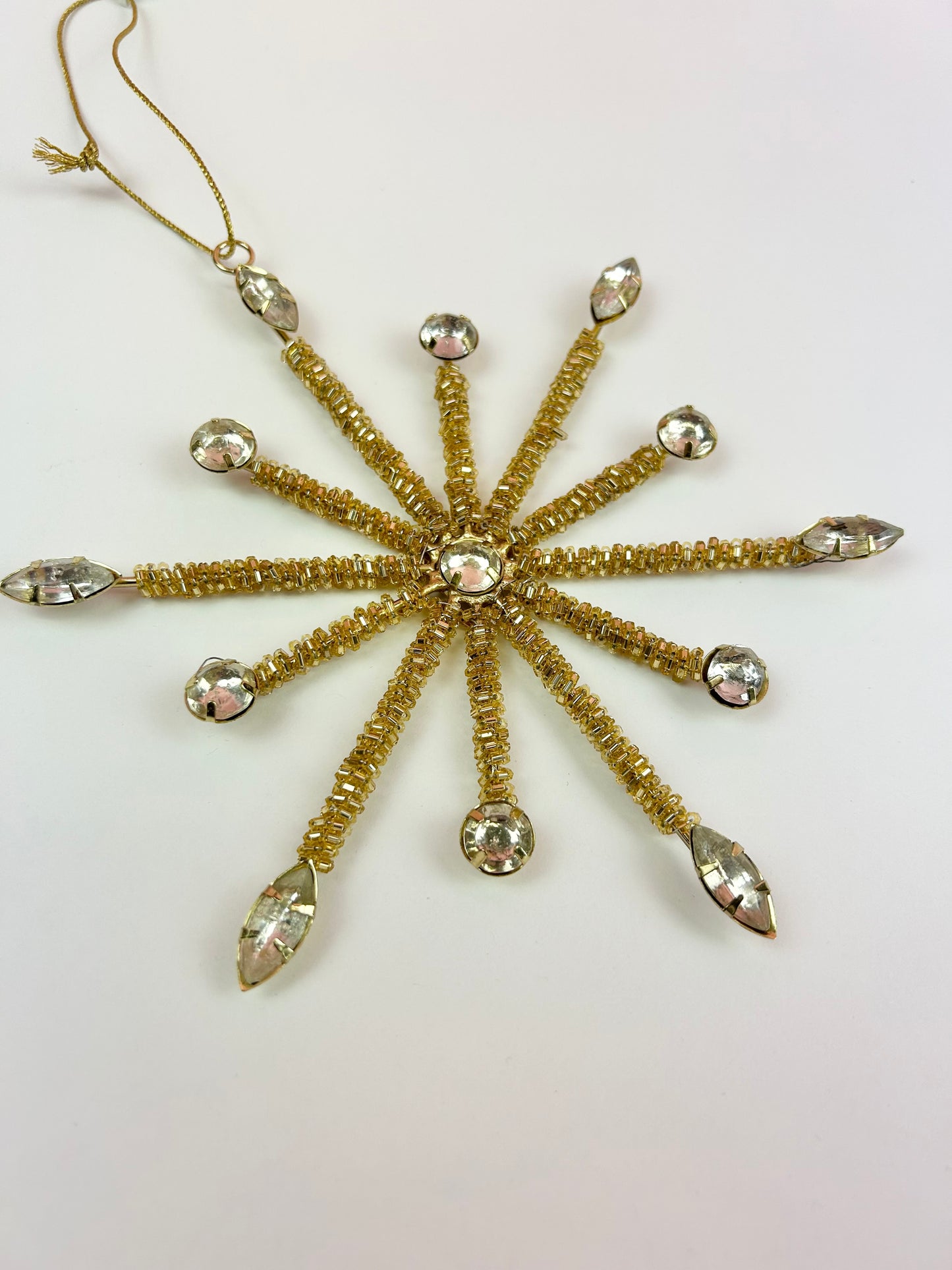 Starburst Gold Beaded Large Ornament Home Decor in  at Wrapsody