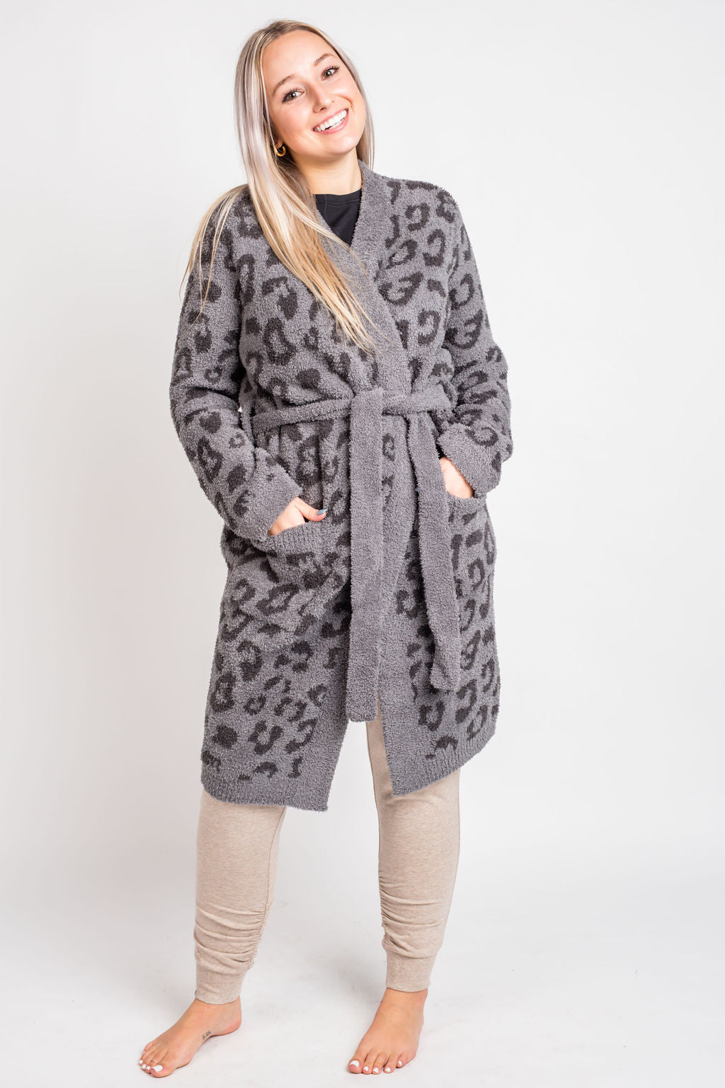 Barefoot Dreams CozyChic In The Wild Robe Loungewear in  at Wrapsody