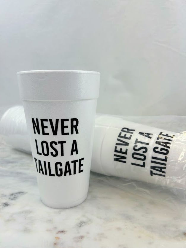 Party Cups Foam Drinkware in Never Lost a Tailgate at Wrapsody
