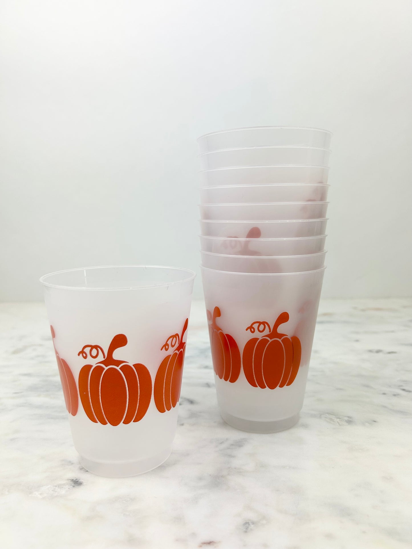 Give Thanks Pumpkins Cups S/10 Drinkware in  at Wrapsody