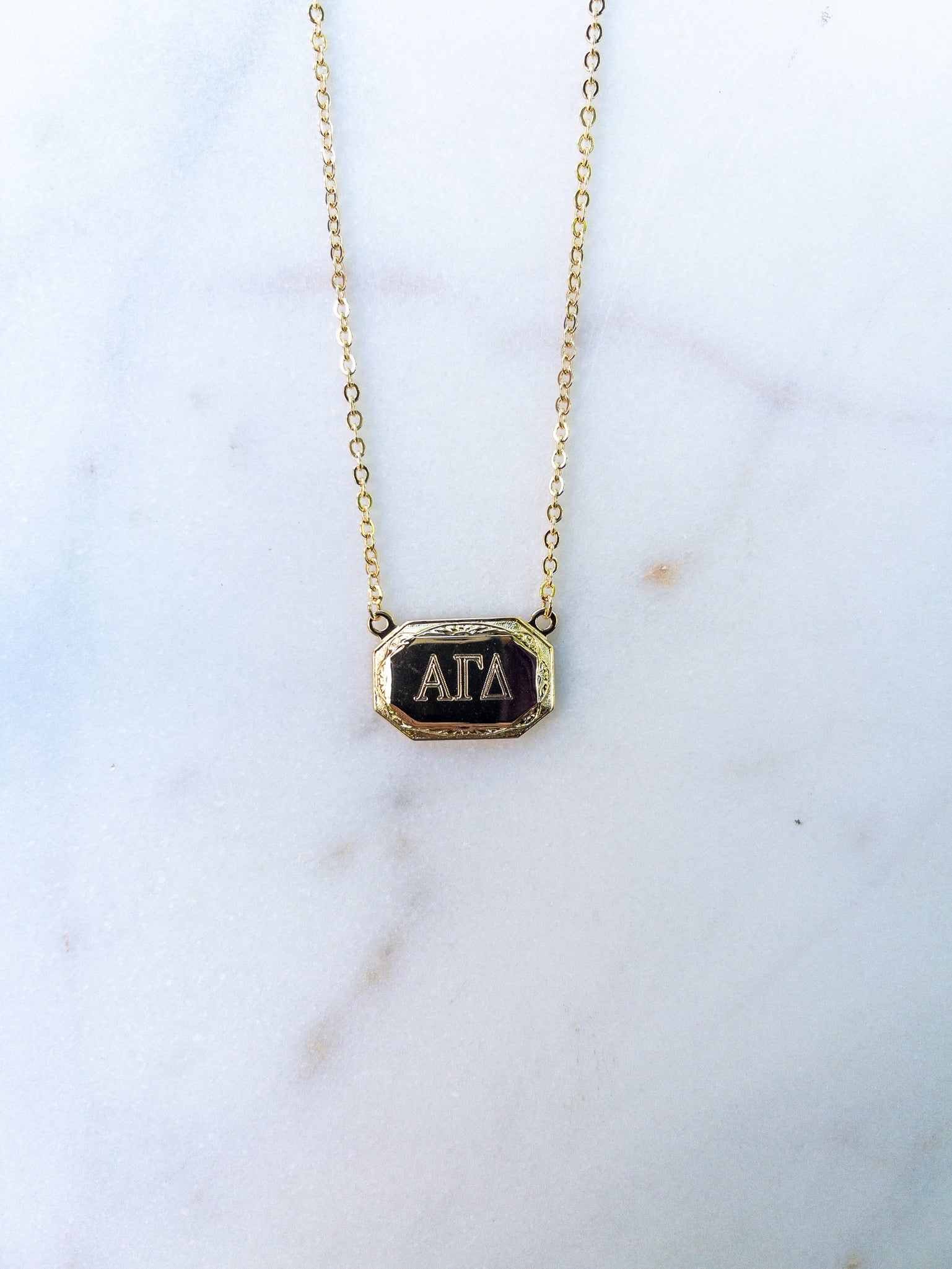 Greek Rectangle Pendant Necklace Wrapsody