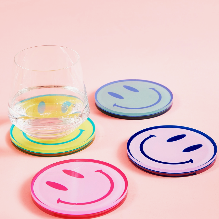 All Smiles Coasters Assorted Home Decor in  at Wrapsody