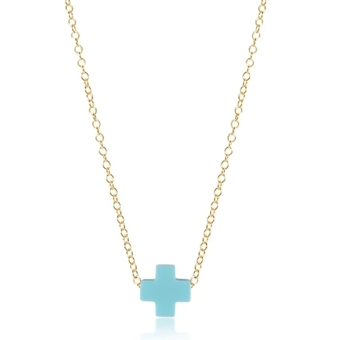 Enewton Signature Cross 16" Necklace Necklaces in Turquoise at Wrapsody