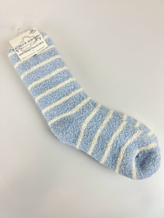 Fuzzy Crew Sock Socks in Oxford Stripe at Wrapsody