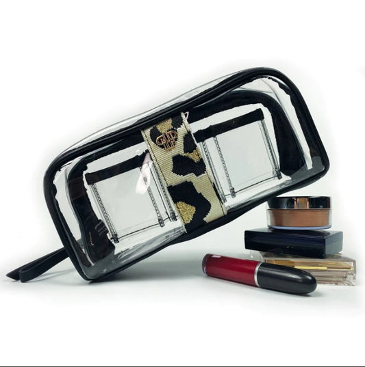 PurseN Bombshell Makeup Case Cosmetic Bags in Gold Leop at Wrapsody