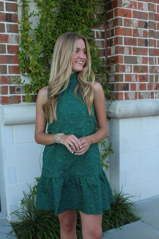Ivy Green Texture Dress Dresses in  at Wrapsody