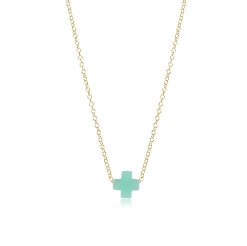 Enewton Signature Cross 16" Necklace Necklaces in Mint at Wrapsody