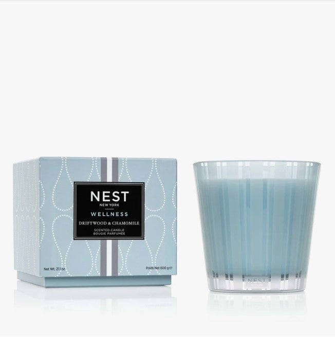 Nest 3-Wick Candle 21.1oz Candles in Driftwood & Chamomille at Wrapsody