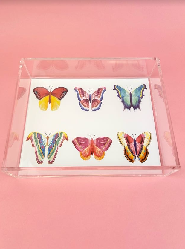 Butterflies Acrylic Tray Home Decor in  at Wrapsody