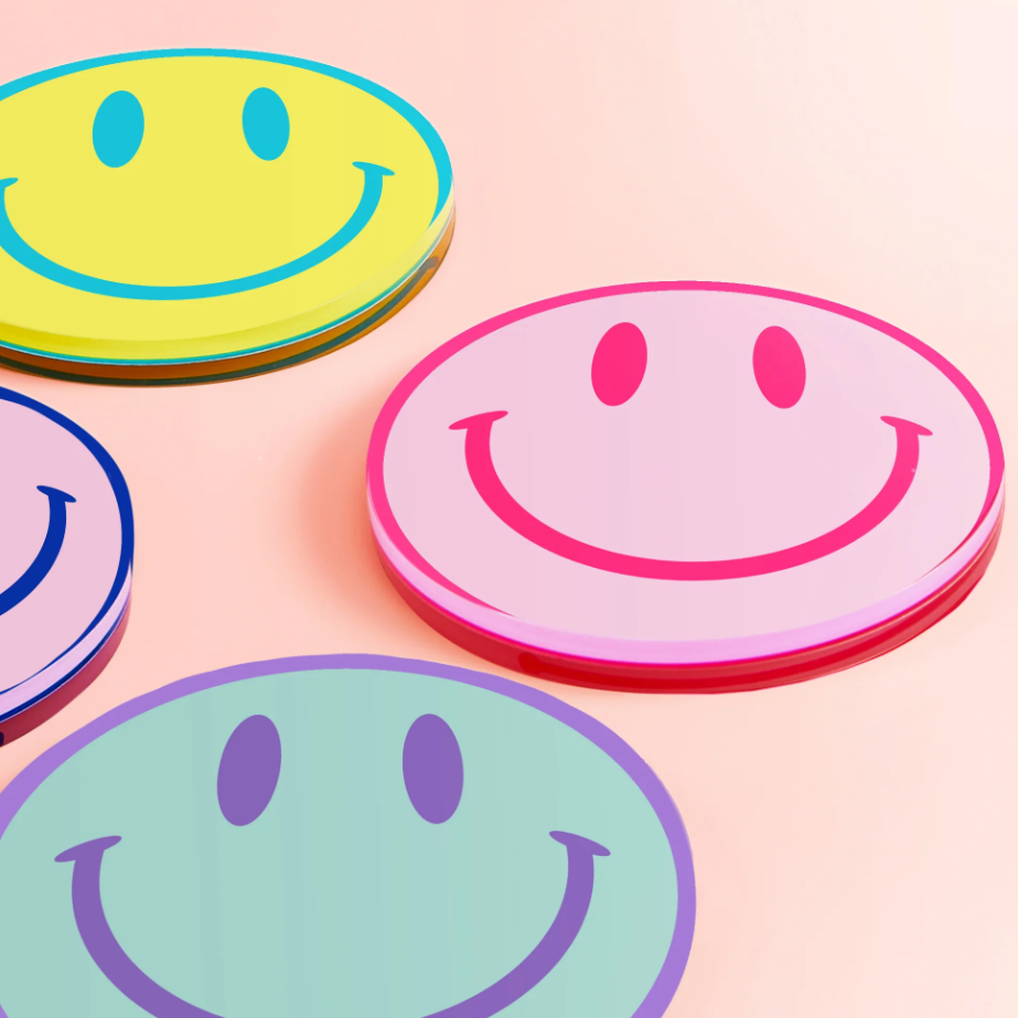 All Smiles Coasters Assorted Home Decor in  at Wrapsody