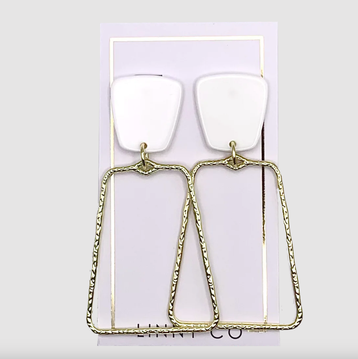 Kaelyn Gold Earring Earrings in White at Wrapsody