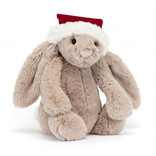 Jellycat Christmas Bashful Bunny Soft Toys in  at Wrapsody