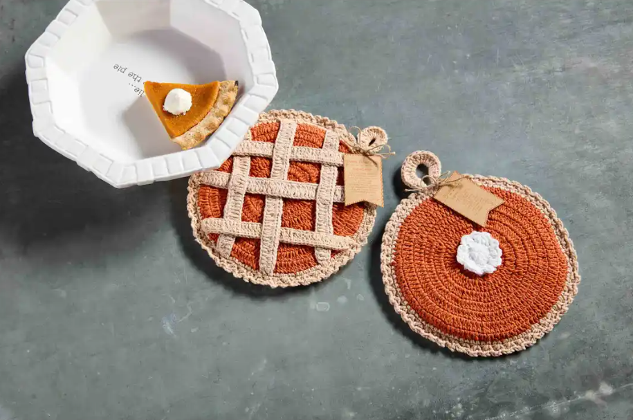 Crochet Pumpkin Pie Recipe Pot Holder Home Decor in  at Wrapsody