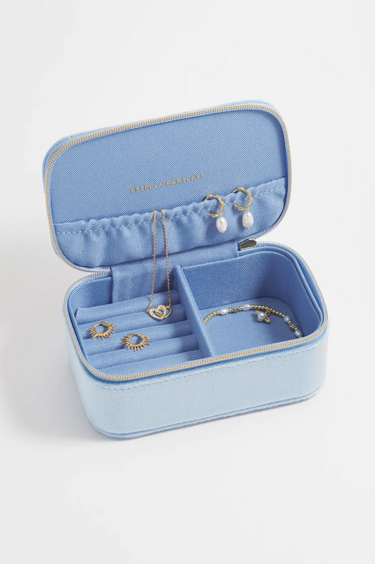 Bees Blue Velvet Mini Jewelry Box Travel Accessories in  at Wrapsody