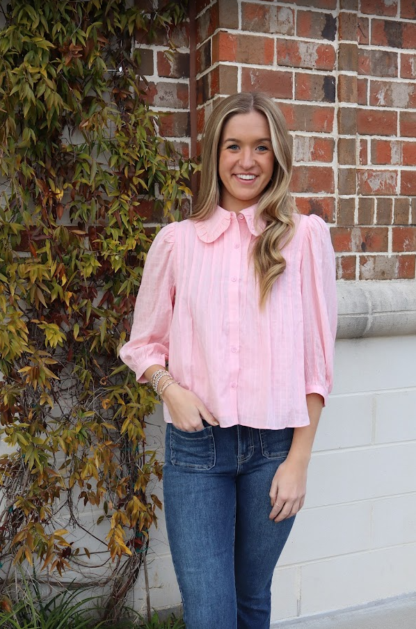 Ruffle Collar Blouse Tops in XS at Wrapsody