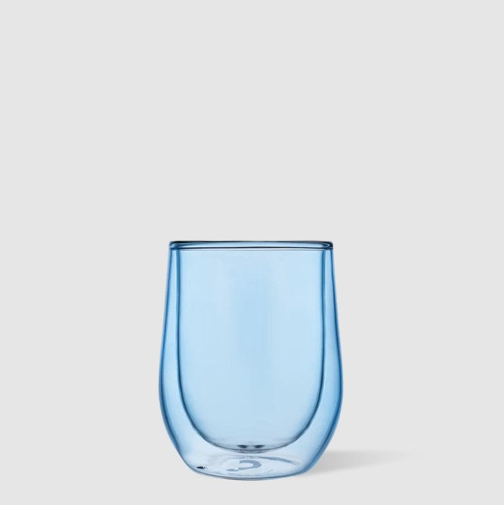 Stemless Glass Ice Blue Set of 2 Drinkware in Default Title at Wrapsody