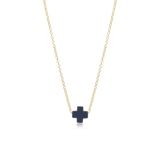 Enewton Signature Cross 16" Necklace Necklaces in Navy at Wrapsody