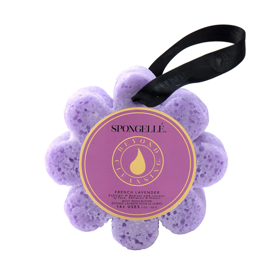 Flower Spongette 3oz Bath & Body in French Lavender at Wrapsody